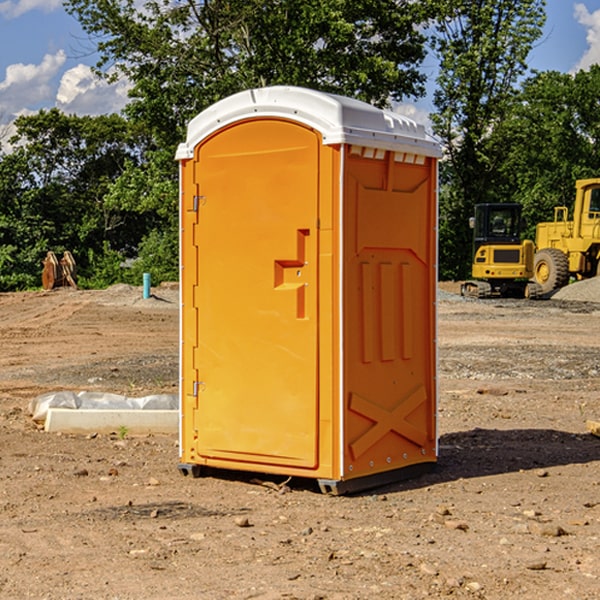 how often are the portable toilets cleaned and serviced during a rental period in Carr